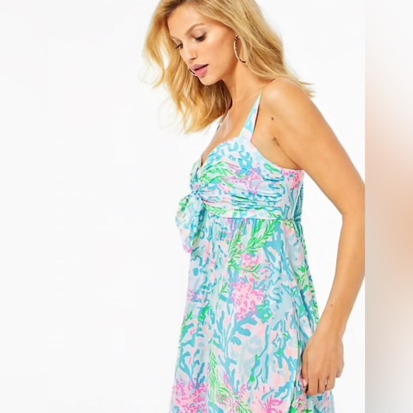 Lilly Pulitzer® Sabrinah Knot Front Dress Coral Bay size 12 - Picture 6 of 12